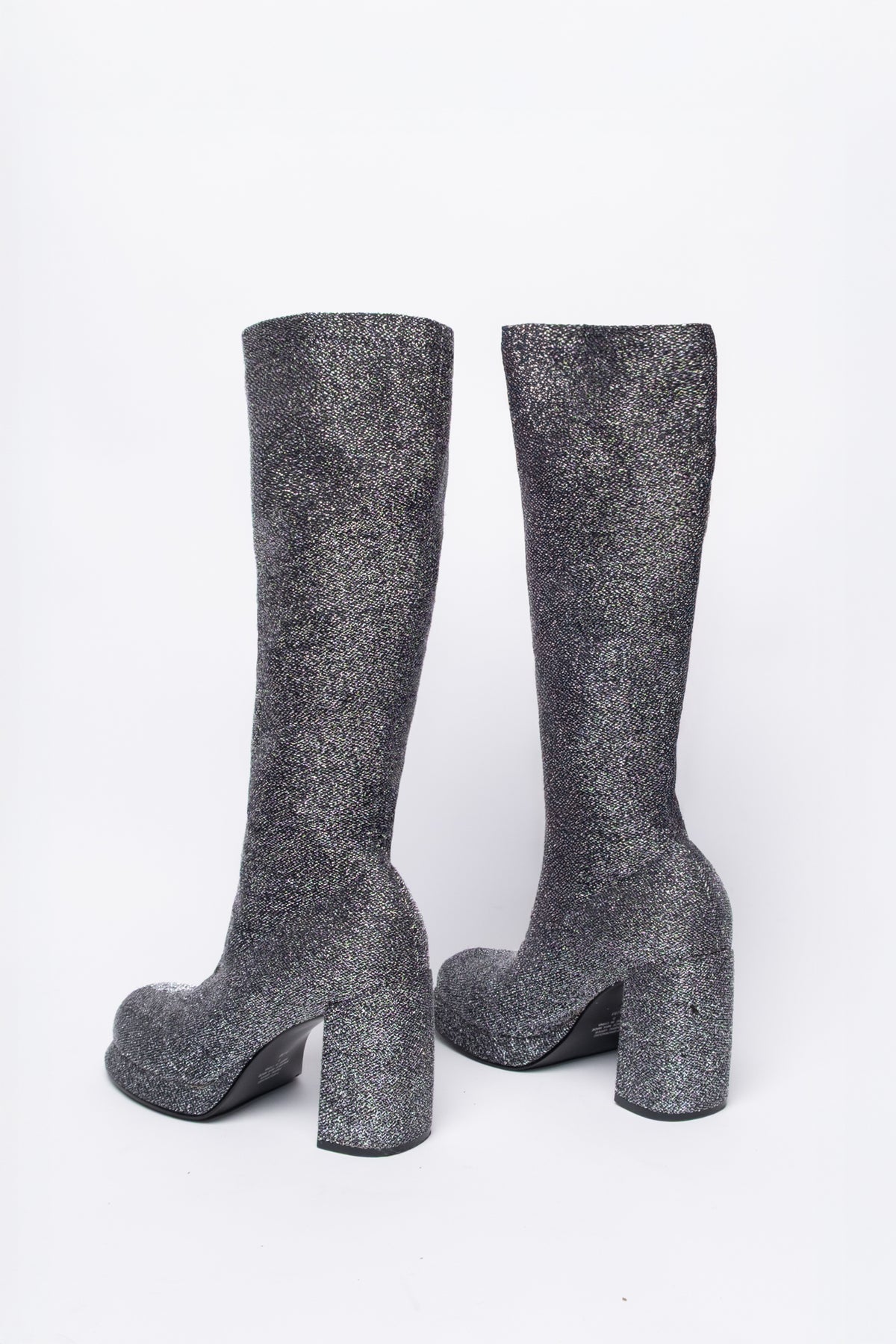 Rare 90s 9&co Shimmer Knit Platform Boots