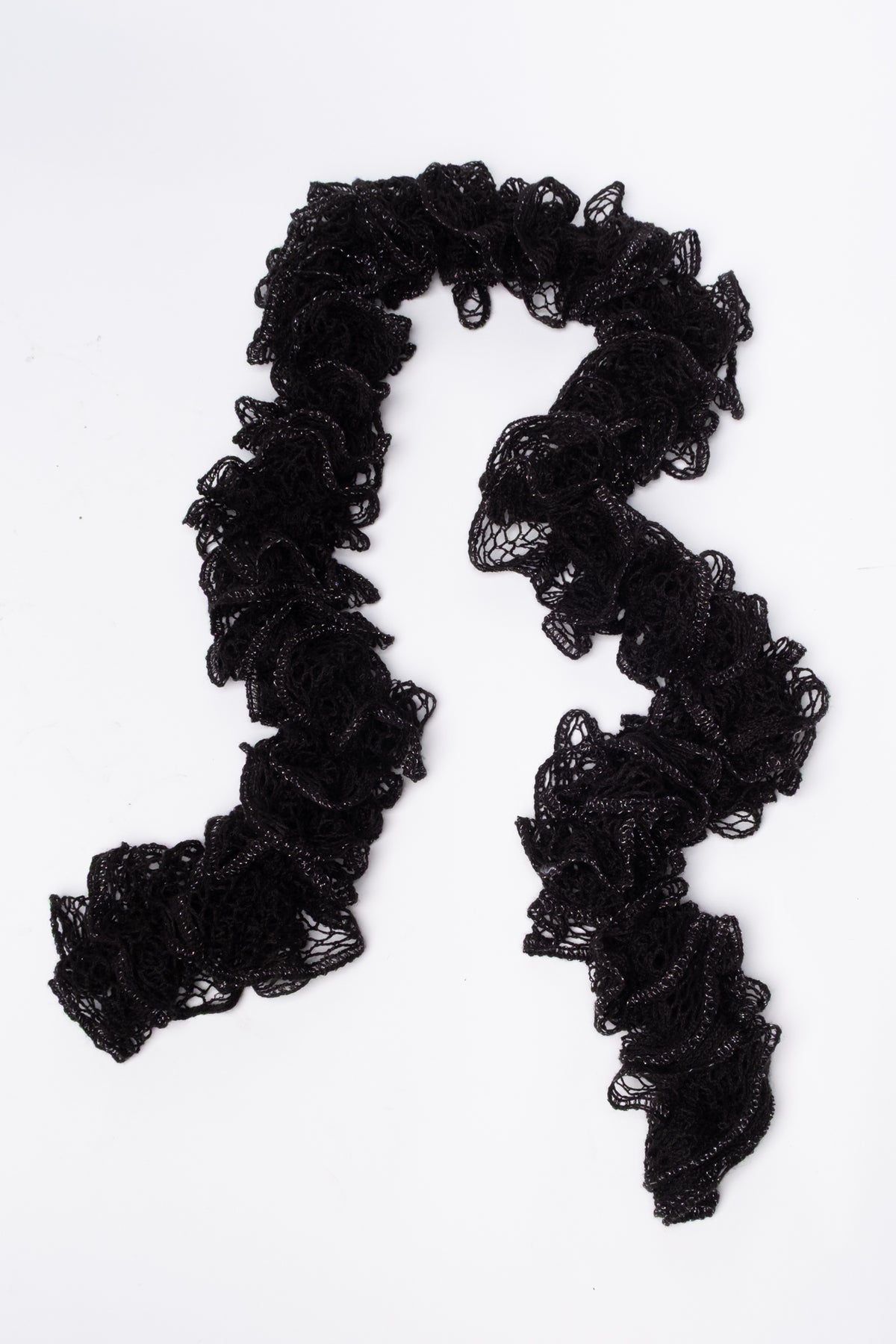 Lurex Lace Ruffle Scarf
