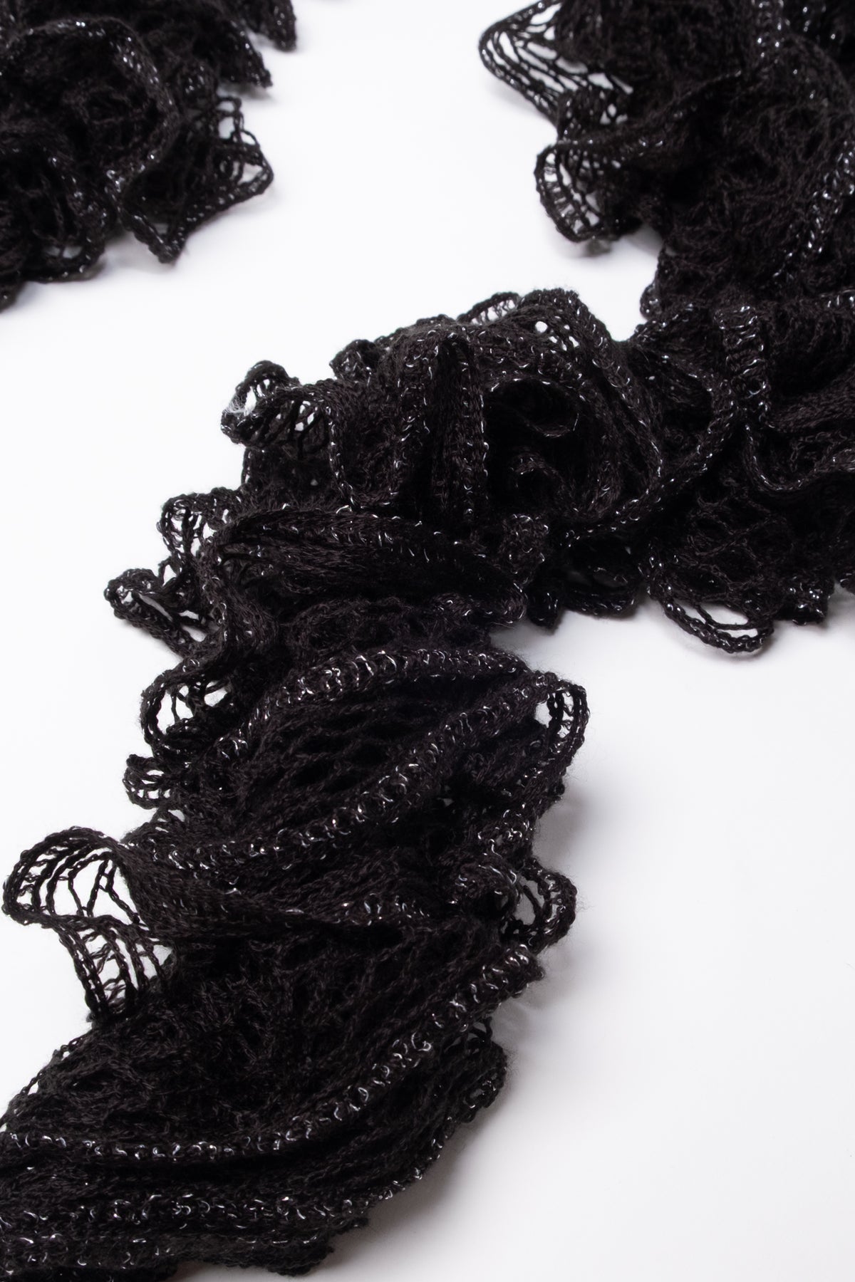 Lurex Lace Ruffle Scarf