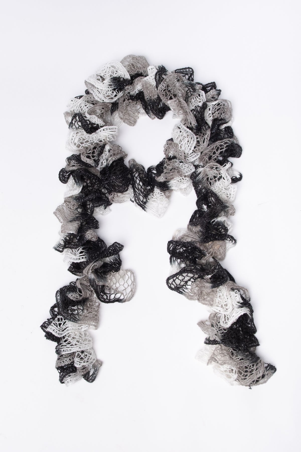 Monochromatic Lace Ruffle Scarf