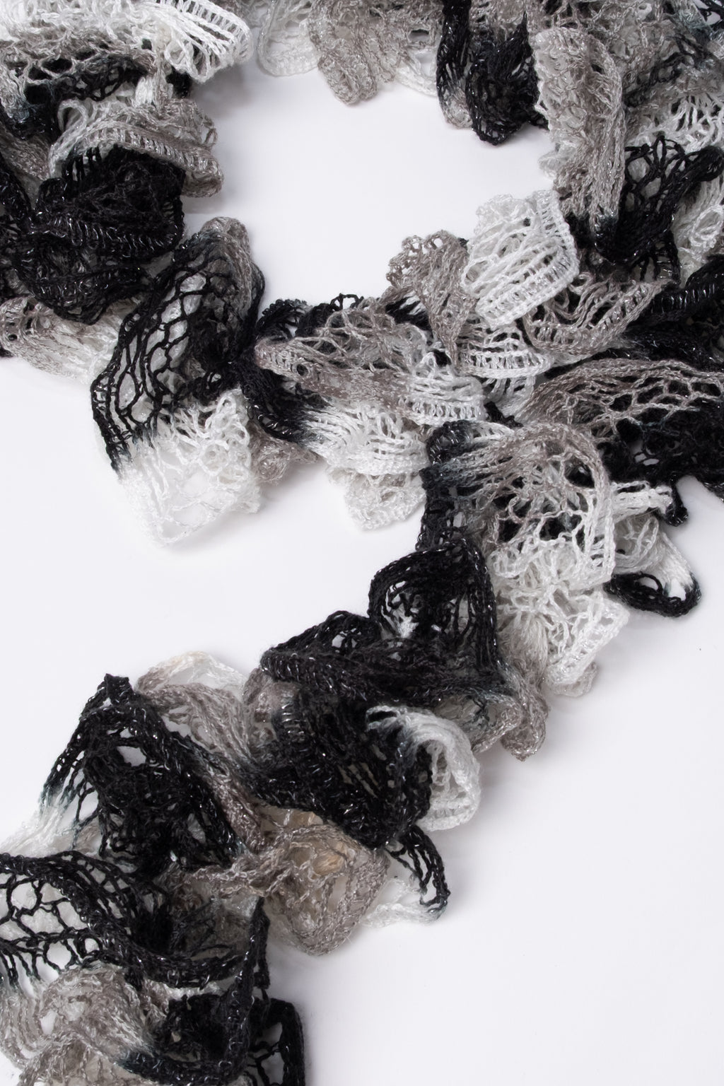 Monochromatic Lace Ruffle Scarf