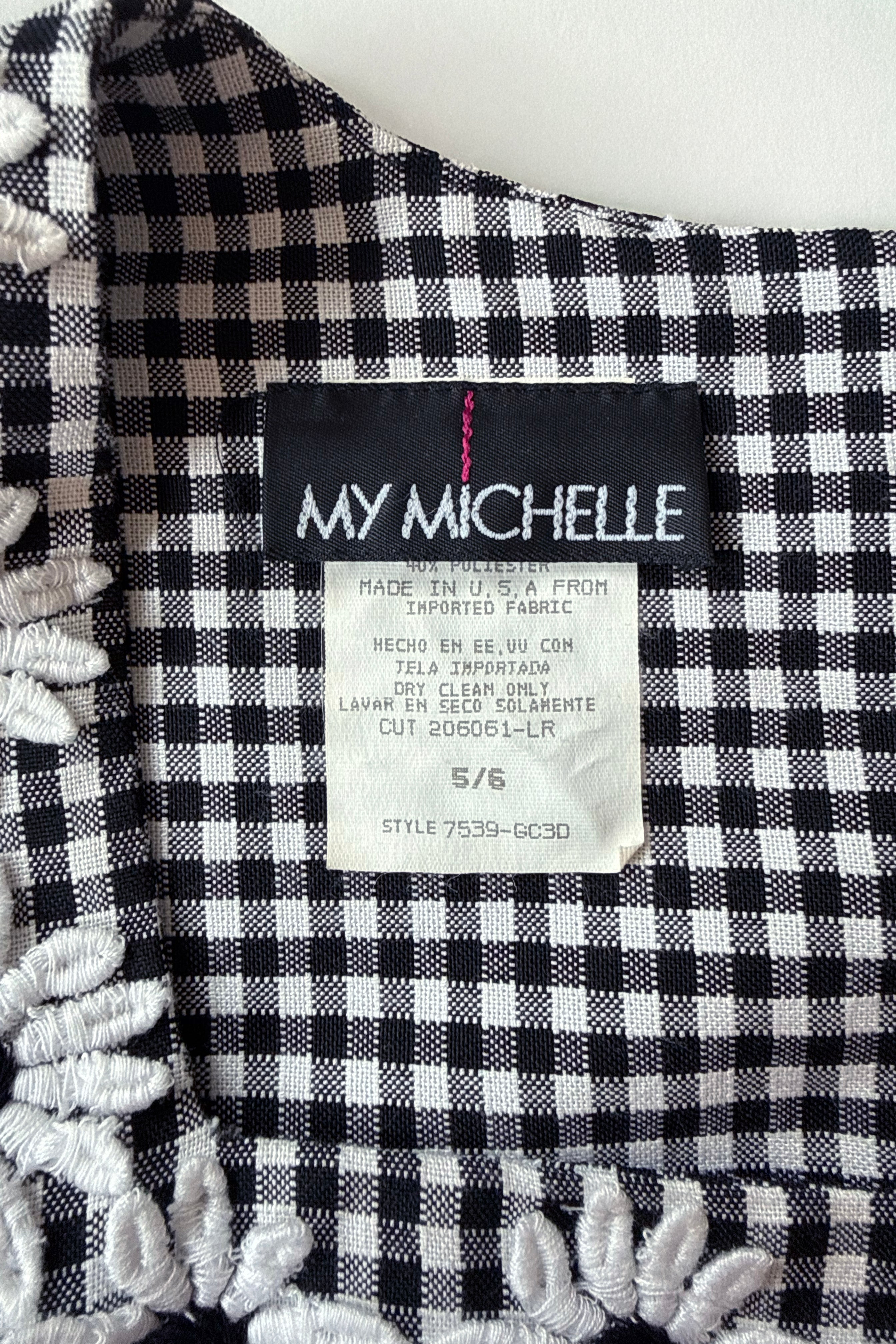 90s My Michelle Daisy Trim Gingham Mini Dress