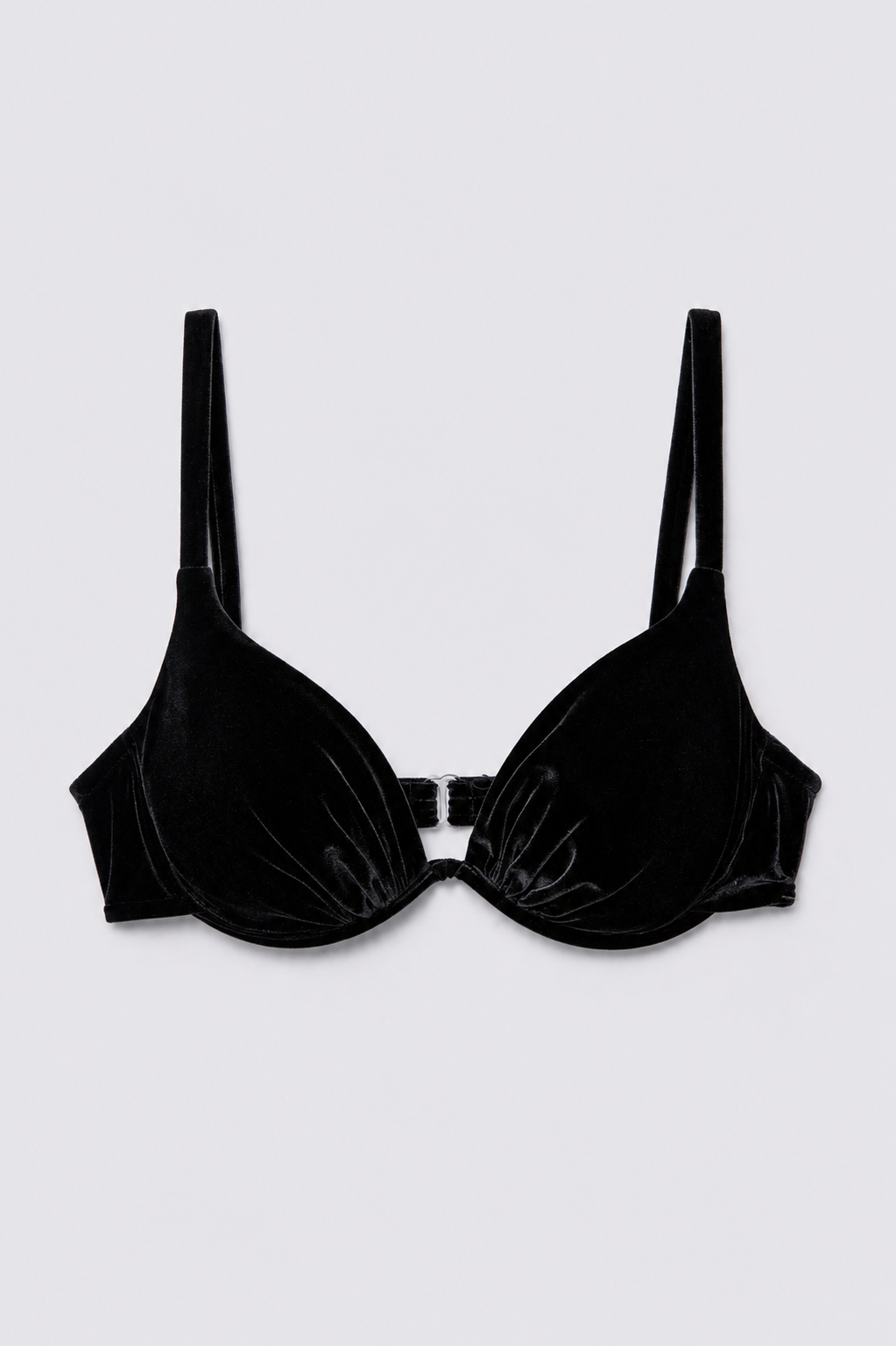 90s Catalina Black Velvet Pushup Bikini Top