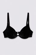 90s Catalina Black Velvet Pushup Bikini Top