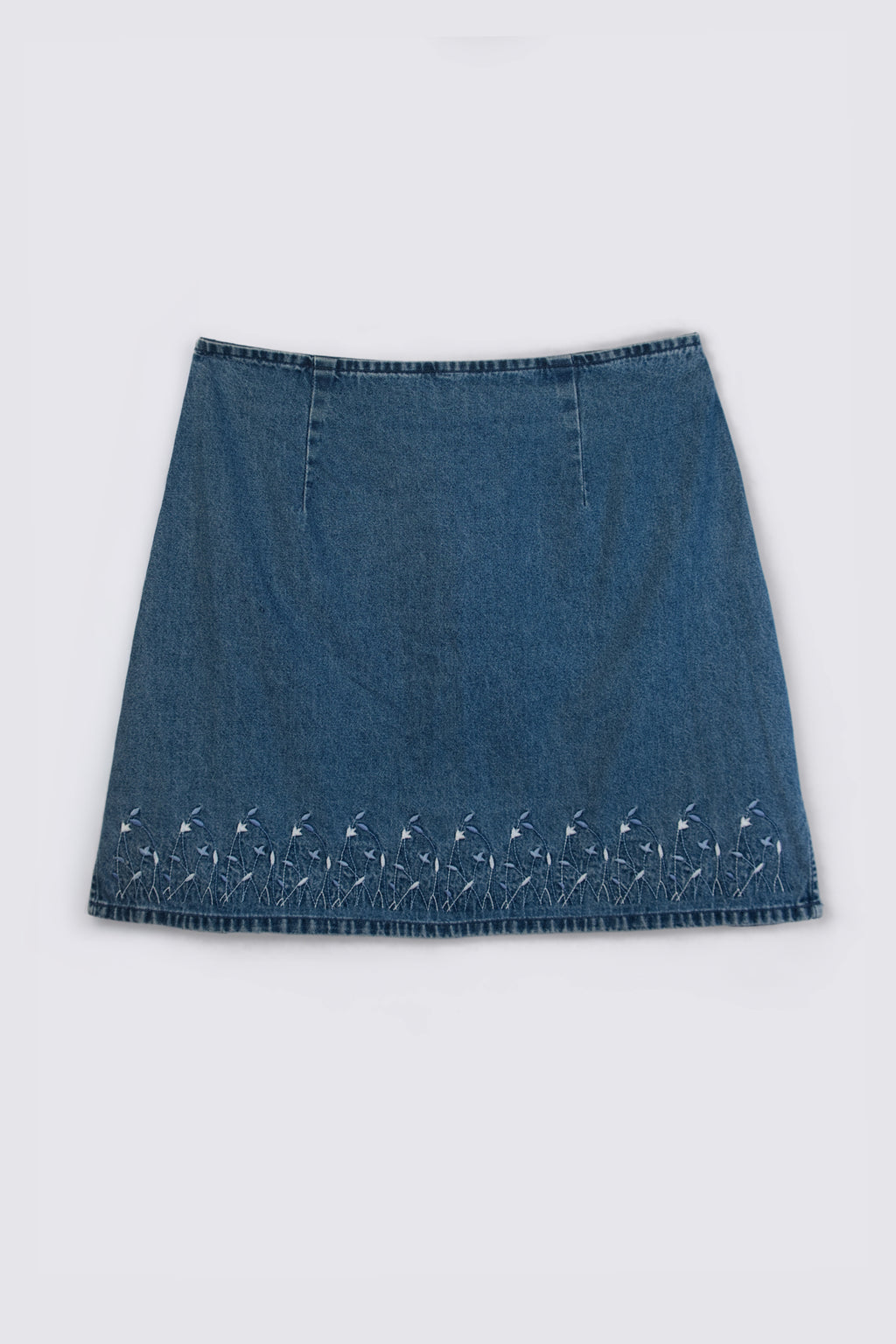 90s Route 66 Embroidered Denim Mini