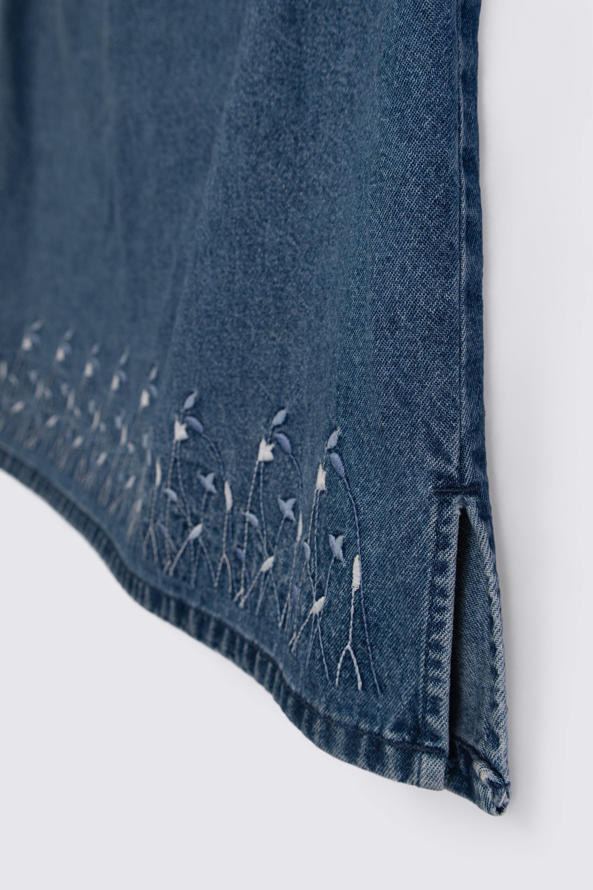 90s Route 66 Embroidered Denim Mini