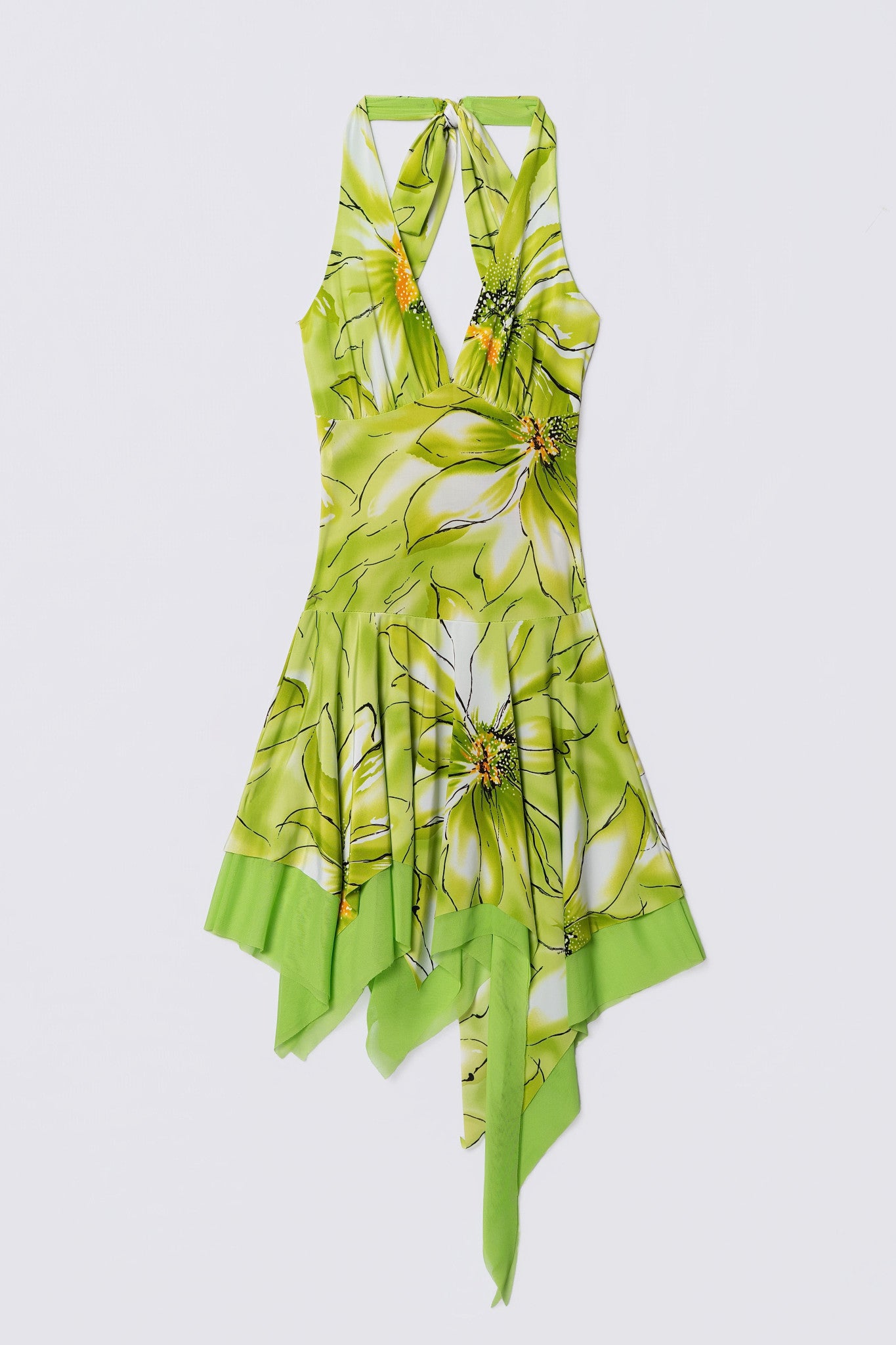 Y2K Layered Fairy Hem Halter Dress