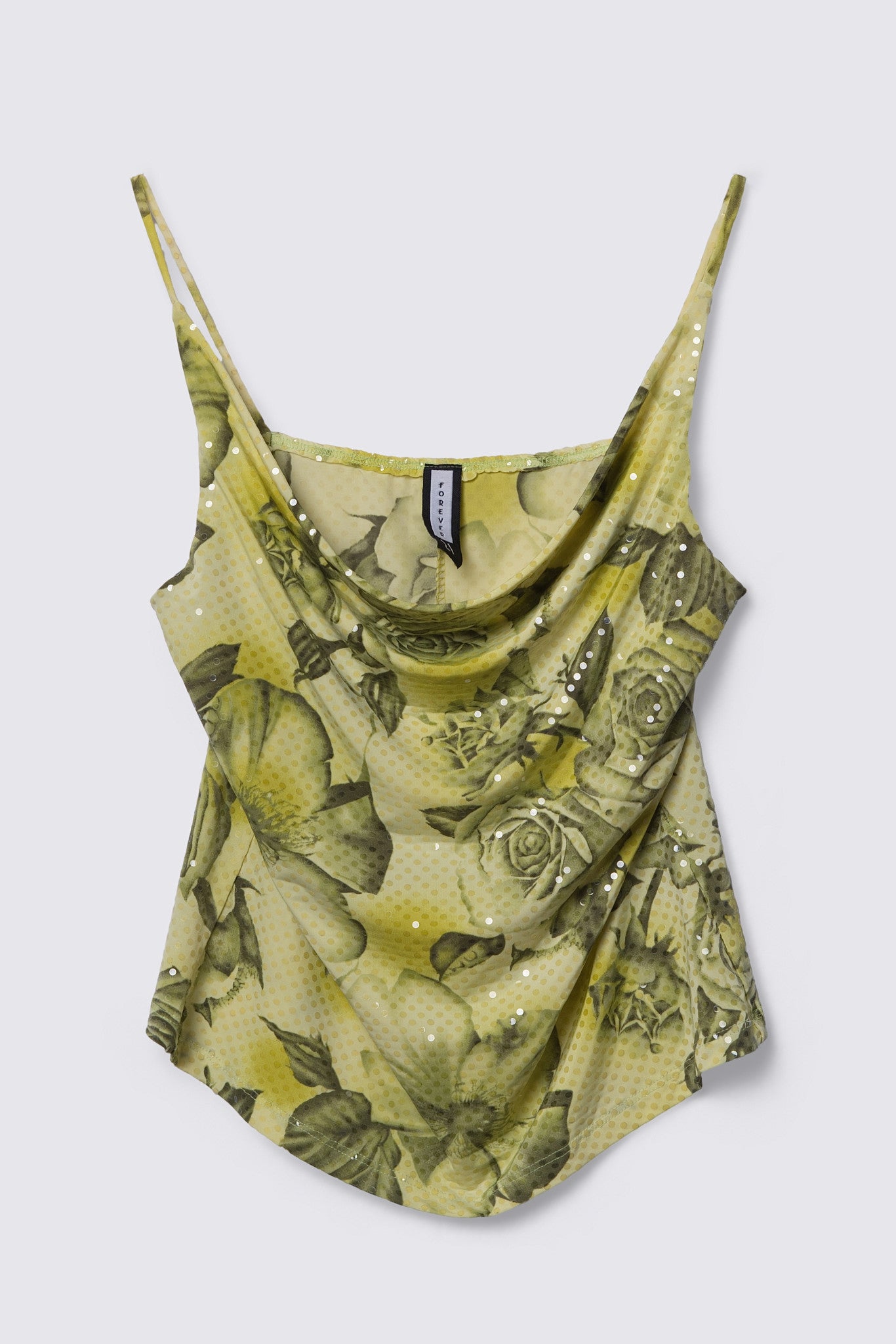 Y2K F21 Glossy Dot Floral Cami Top