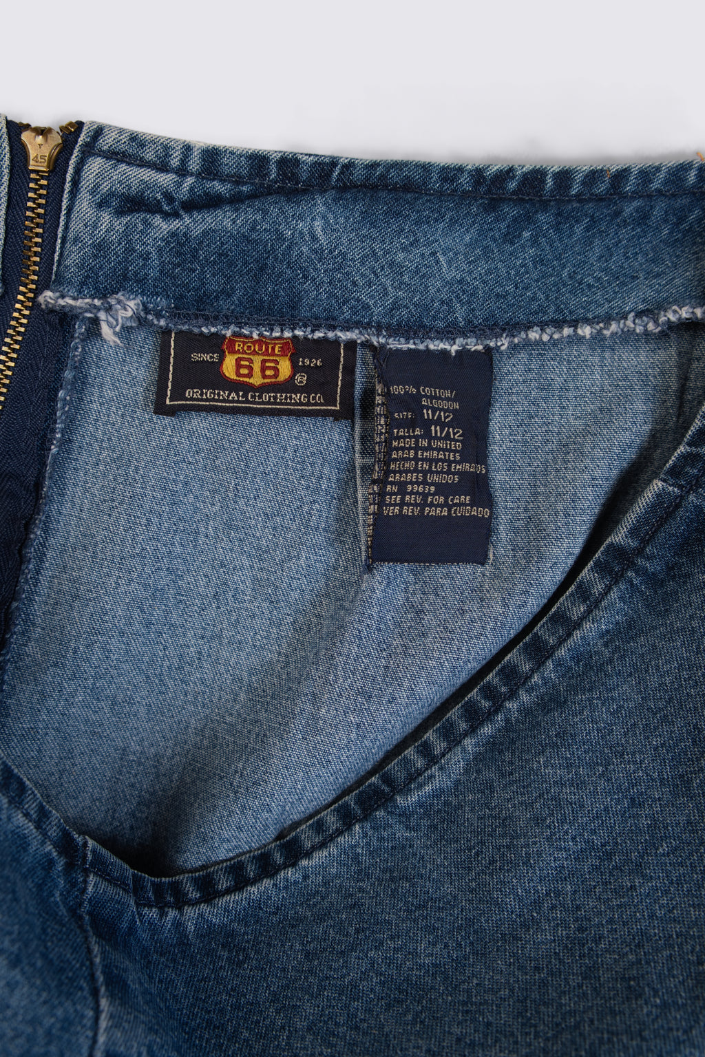90s Route 66 Embroidered Denim Mini