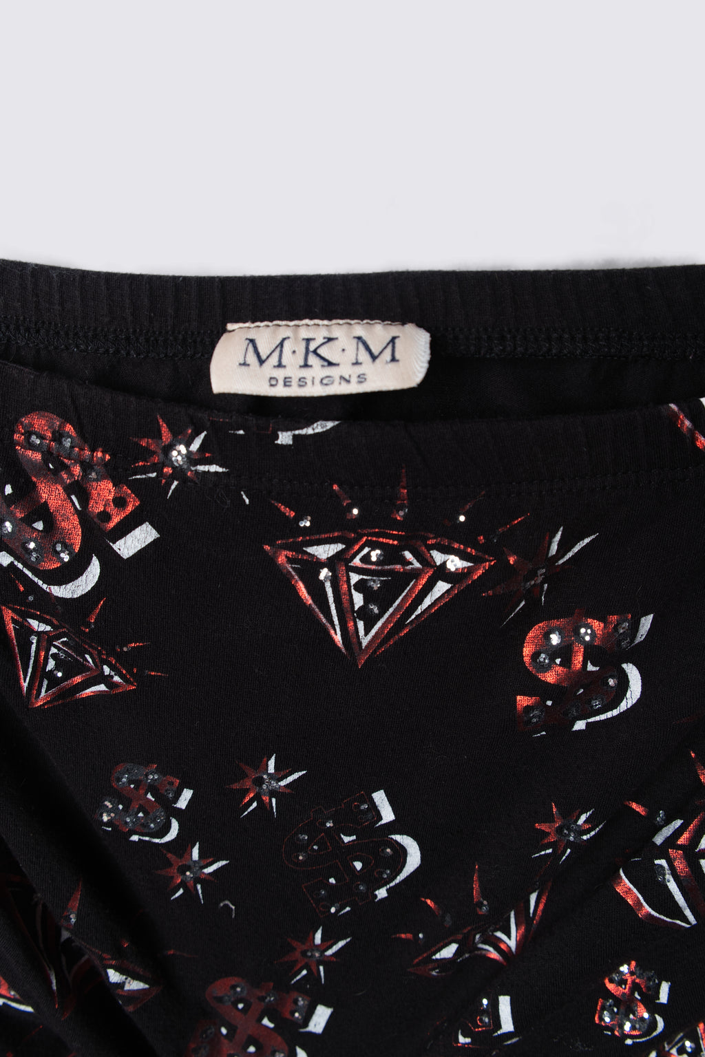 Y2K Bling Print Drawstring Tube Top