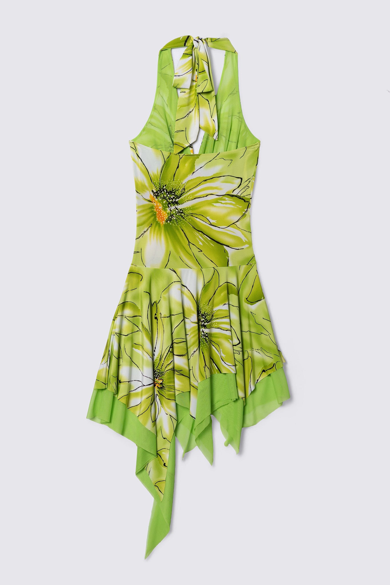 Y2K Layered Fairy Hem Halter Dress Calico Y2K Layered Fairy Hem Halter Dress Calico