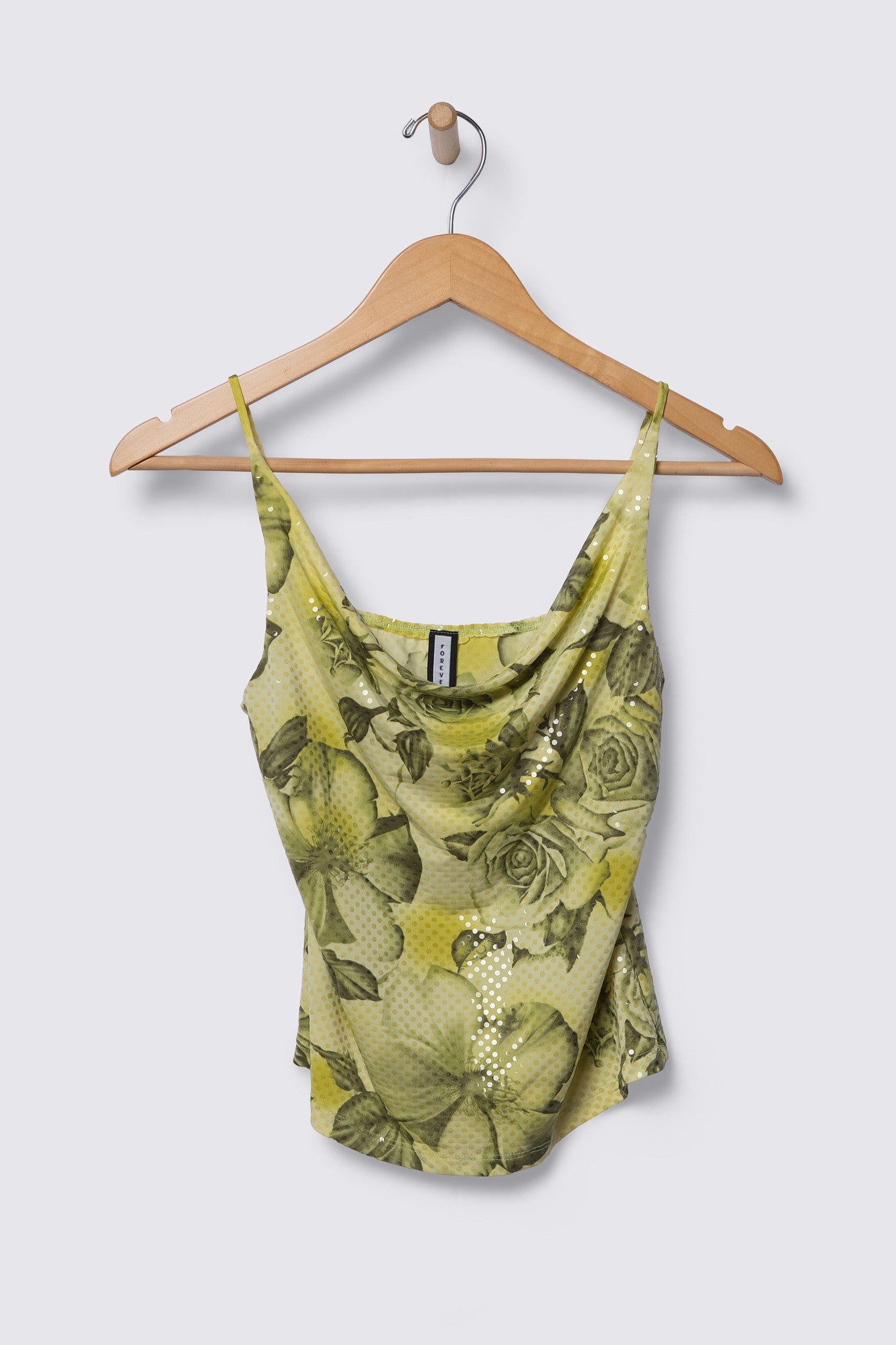 Y2K F21 Glossy Dot Floral Cami Top