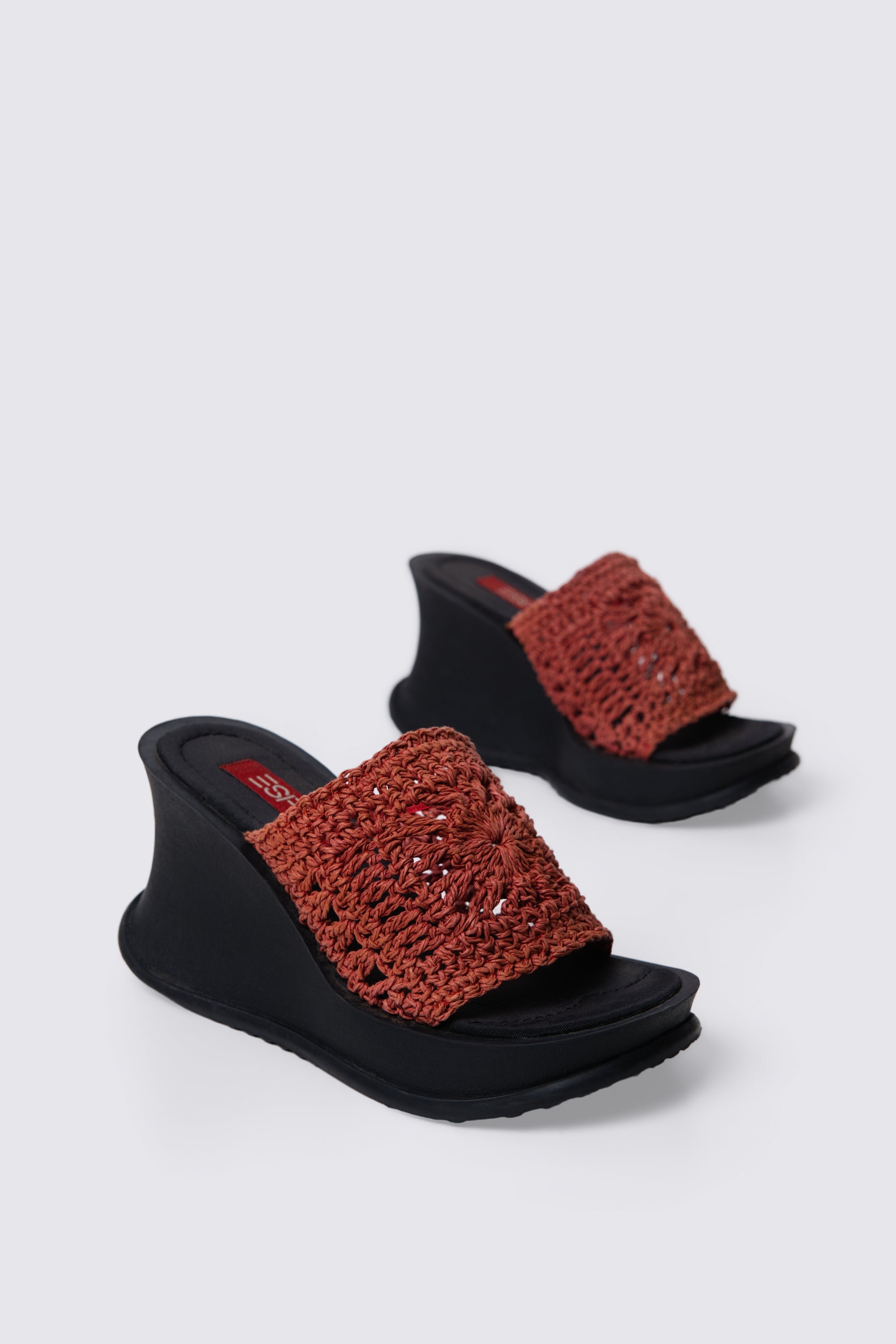 90s Esprit Crochet Platform Sandals