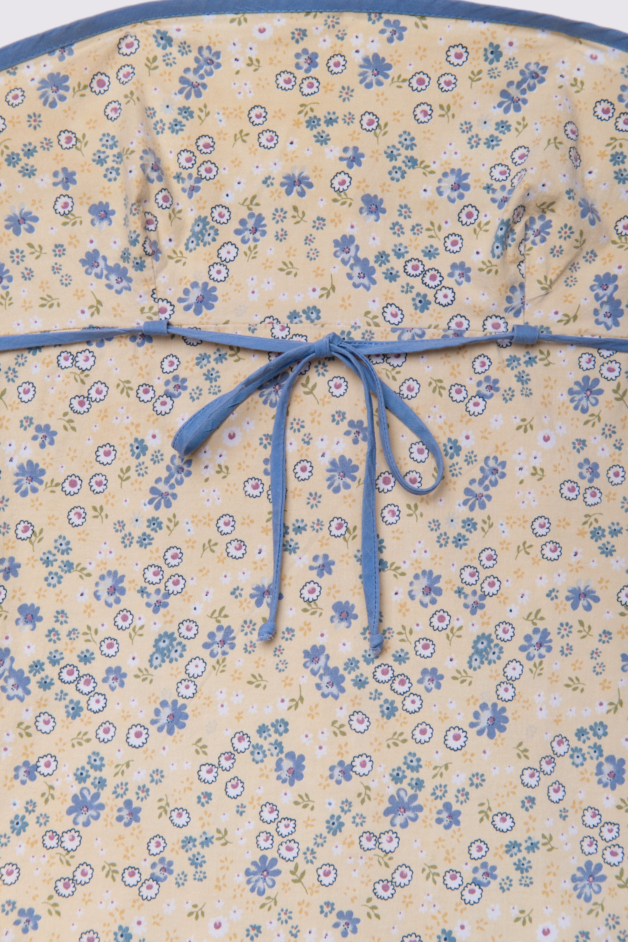 90s Strapless Cotton Tie Waist Dress
