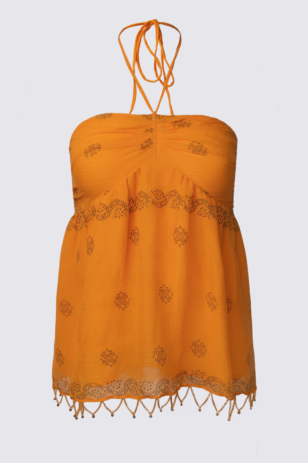 Denim & Supply Beaded Babydoll Halter Top
