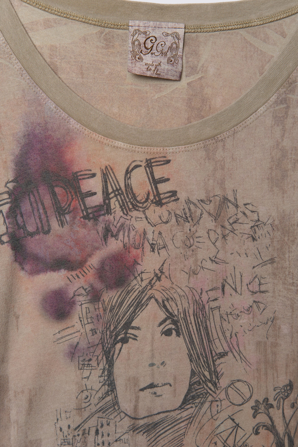 Y2K G Girl Sketchnbook Print Longline Tee