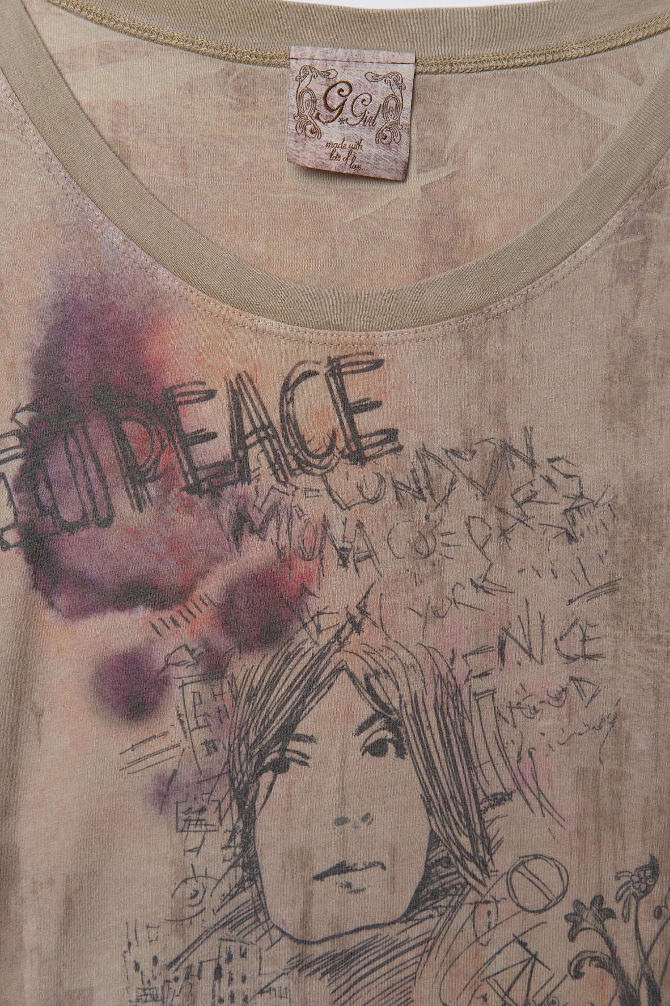 Y2K G Girl Sketchnbook Print Longline Tee