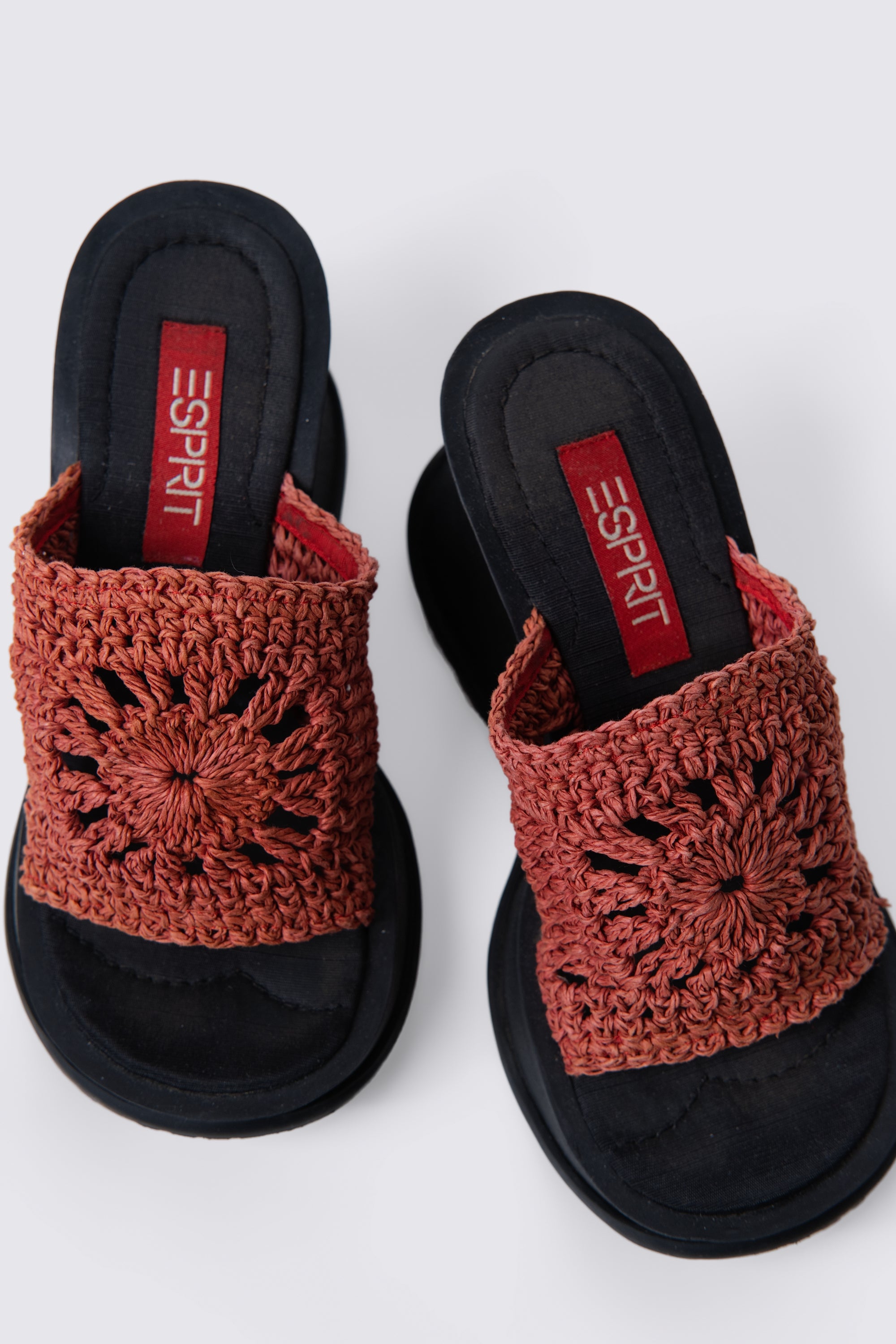 90s Esprit Crochet Platform Sandals