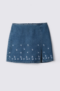 90s Quizz Embroidered Mini Skirt