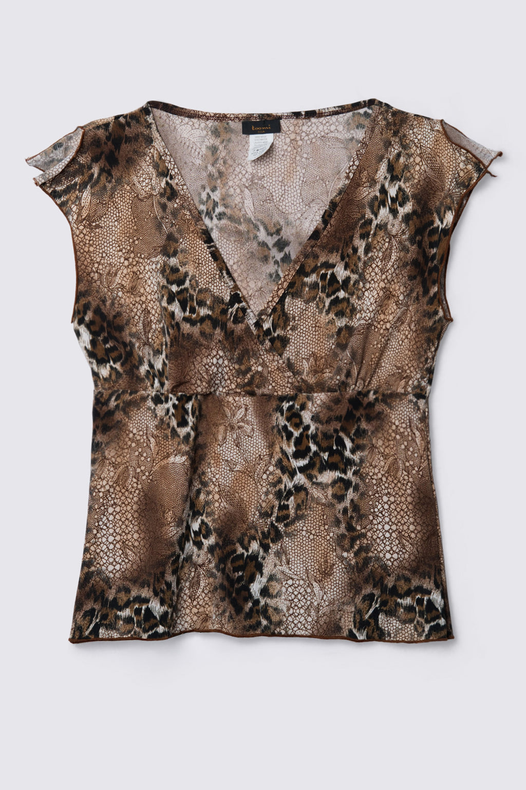 Y2K Toomi Leopard Print Babydoll Top