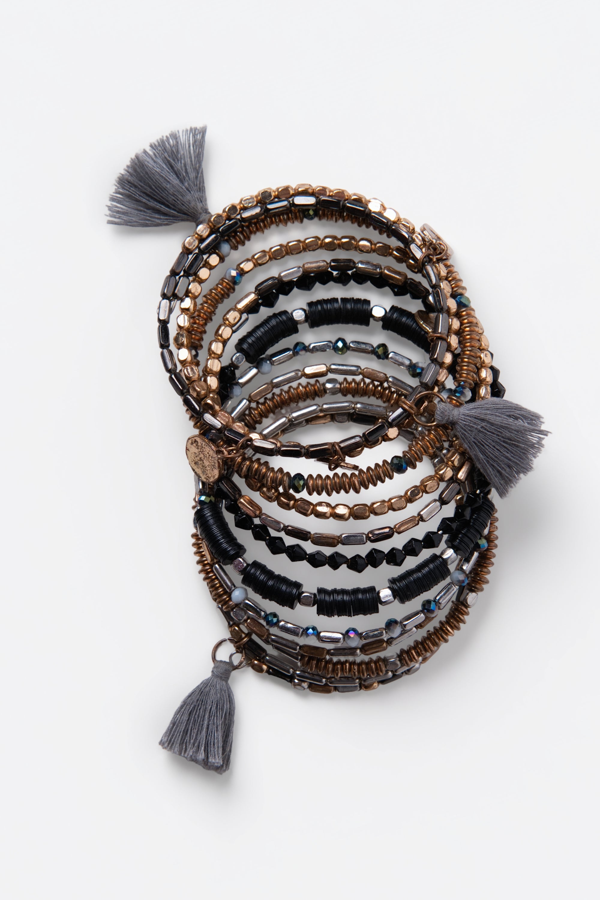 Y2K Bead & Tassel Wrap Bracelet