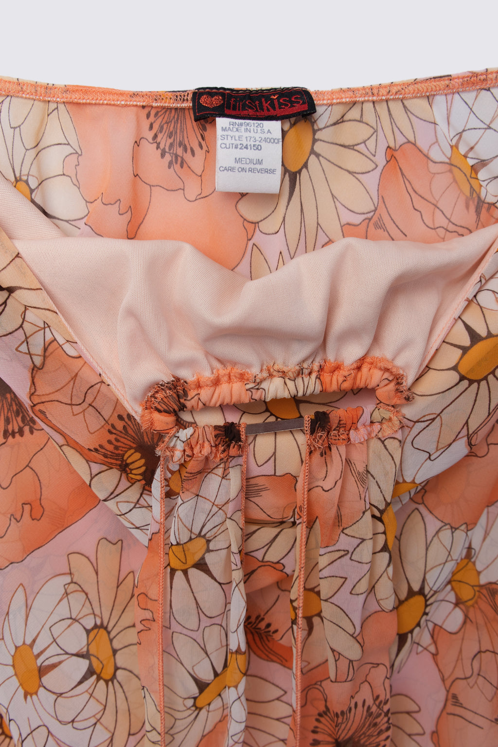 First Kiss Sheer Floral Print Halter Top