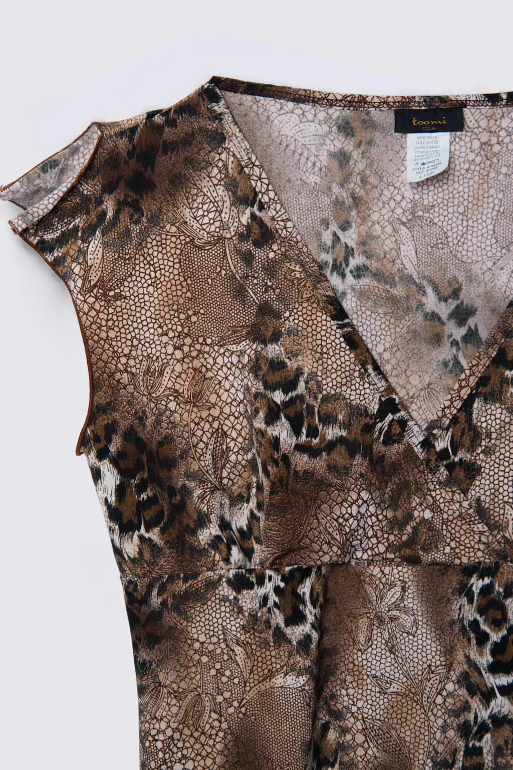 Y2K Toomi Leopard Print Babydoll Top