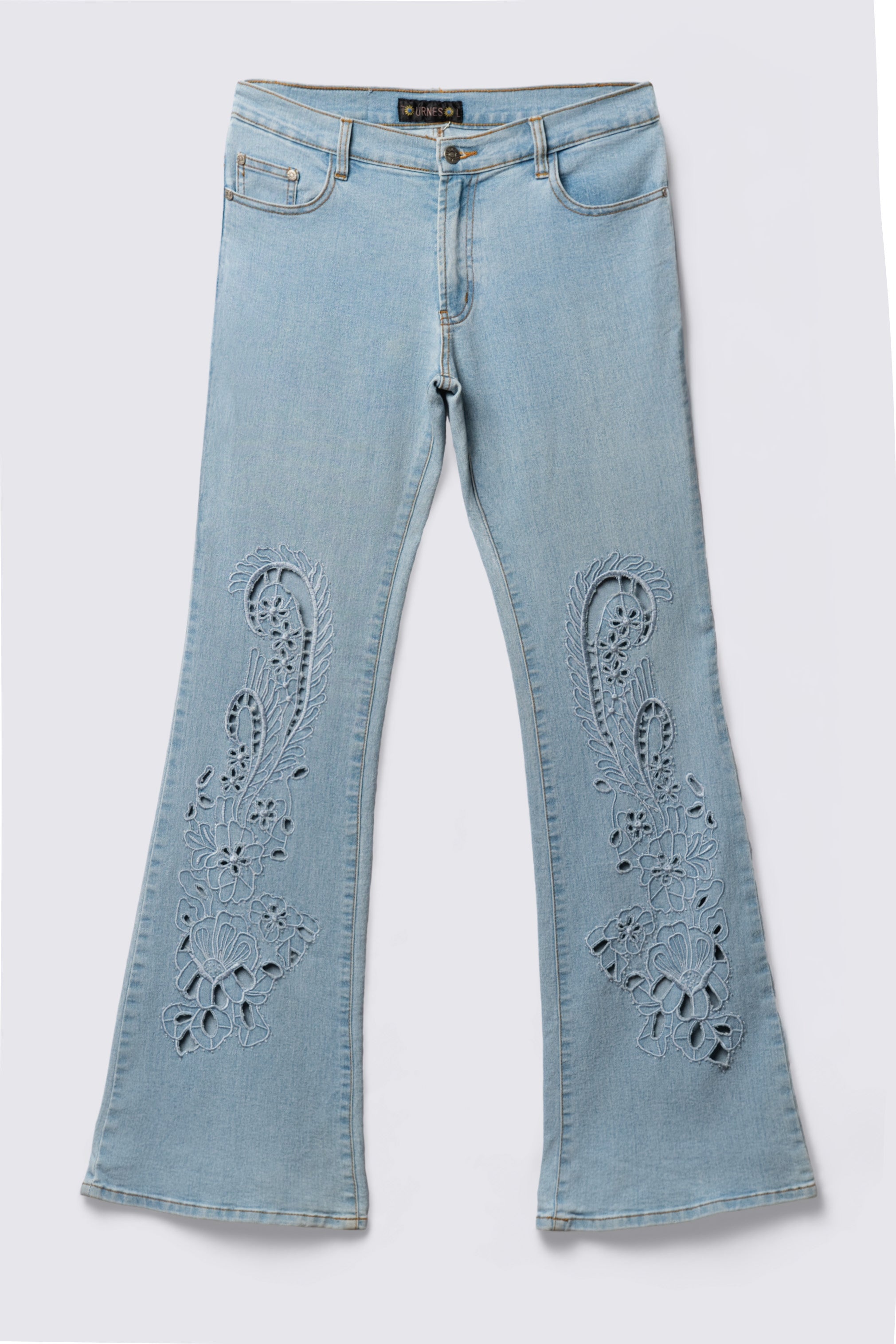 Y2K Euro Beaded Cutout Flares