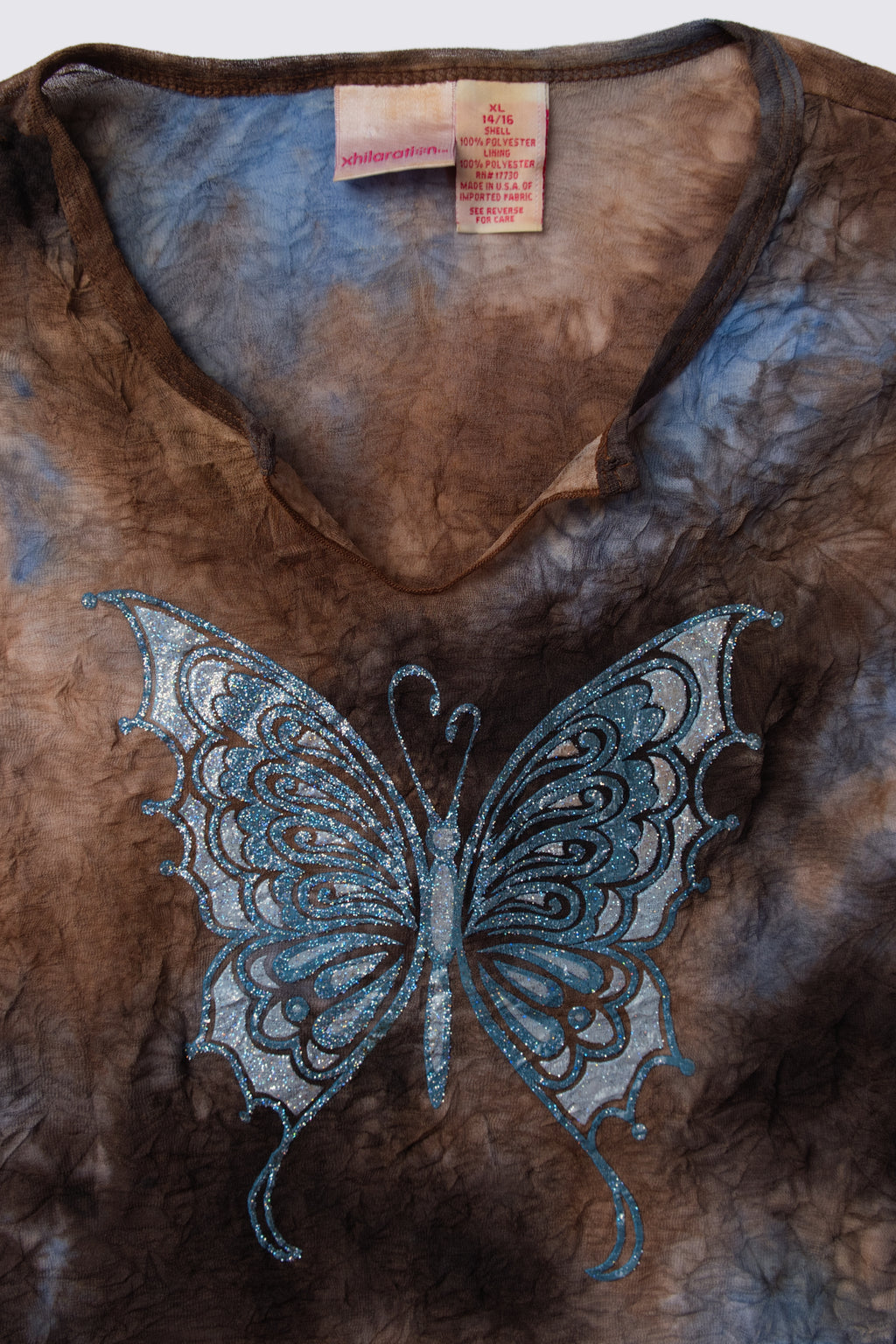 Xhilartion Glitter Butterfly Baby Tee