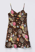 Y2K I.E. Printed Silk Slip Dress