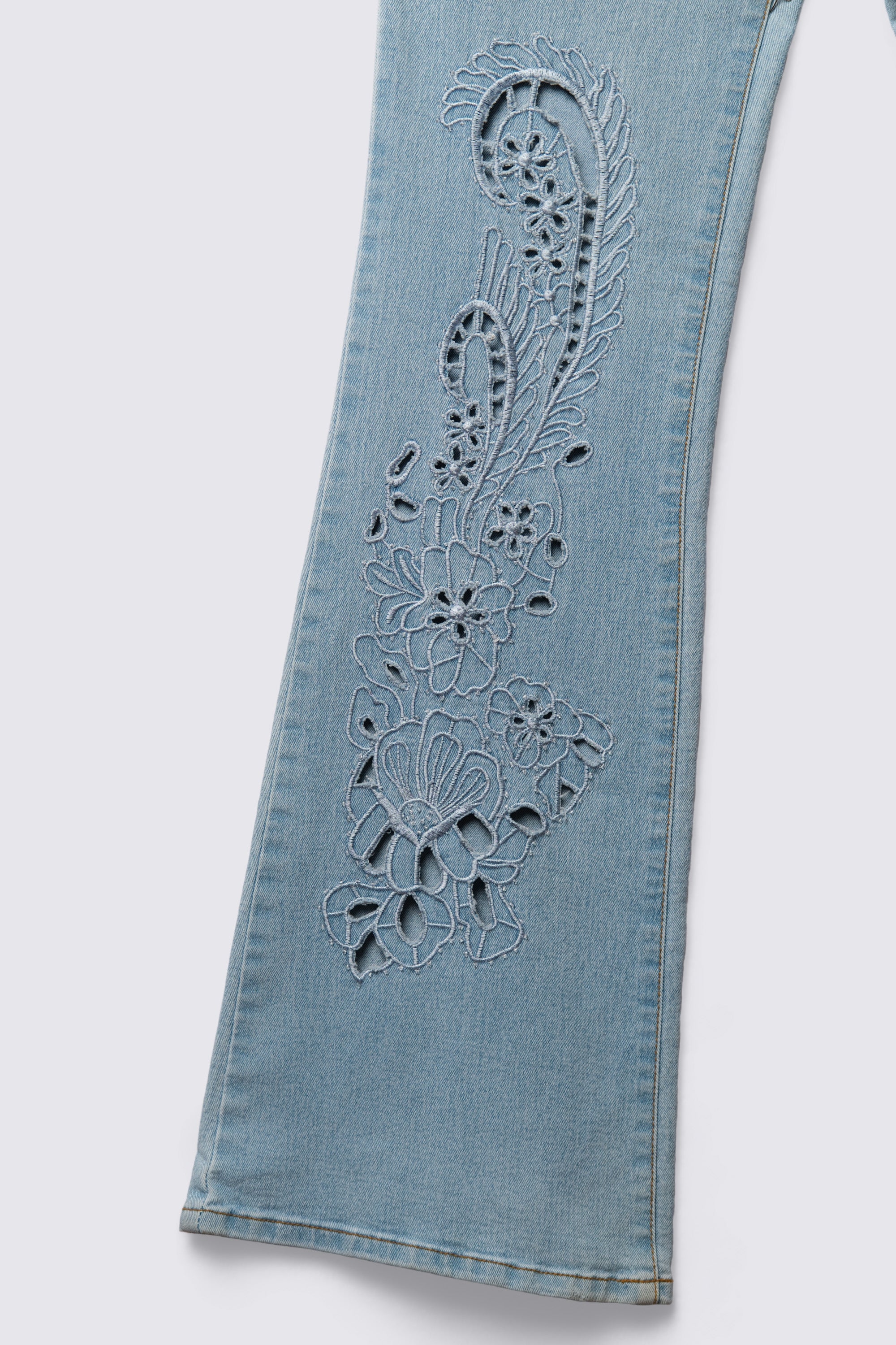 Y2K Euro Beaded Cutout Flares