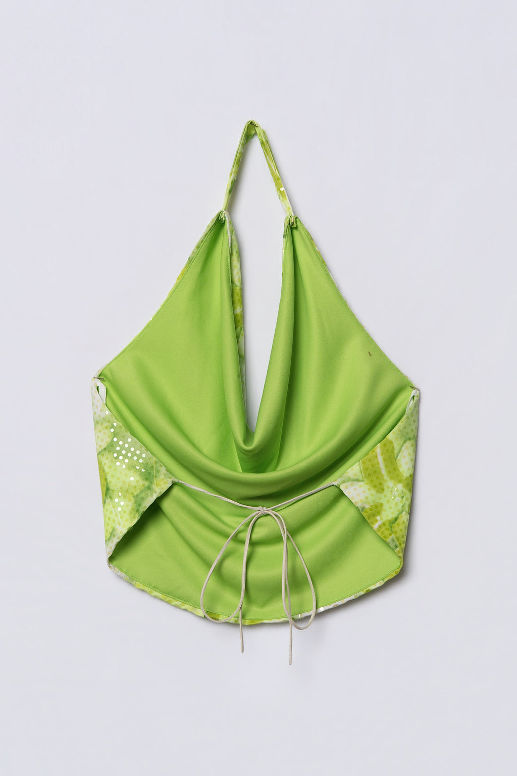 Y2K Glossy Dot Floral Halter Top