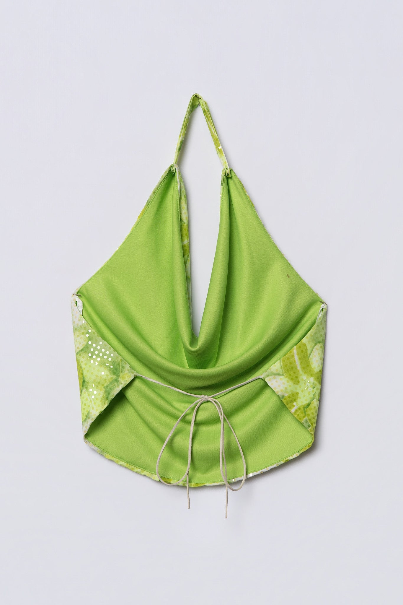 Y2K Glossy Dot Floral Halter Top