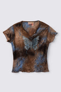 Xhilartion Glitter Butterfly Baby Tee