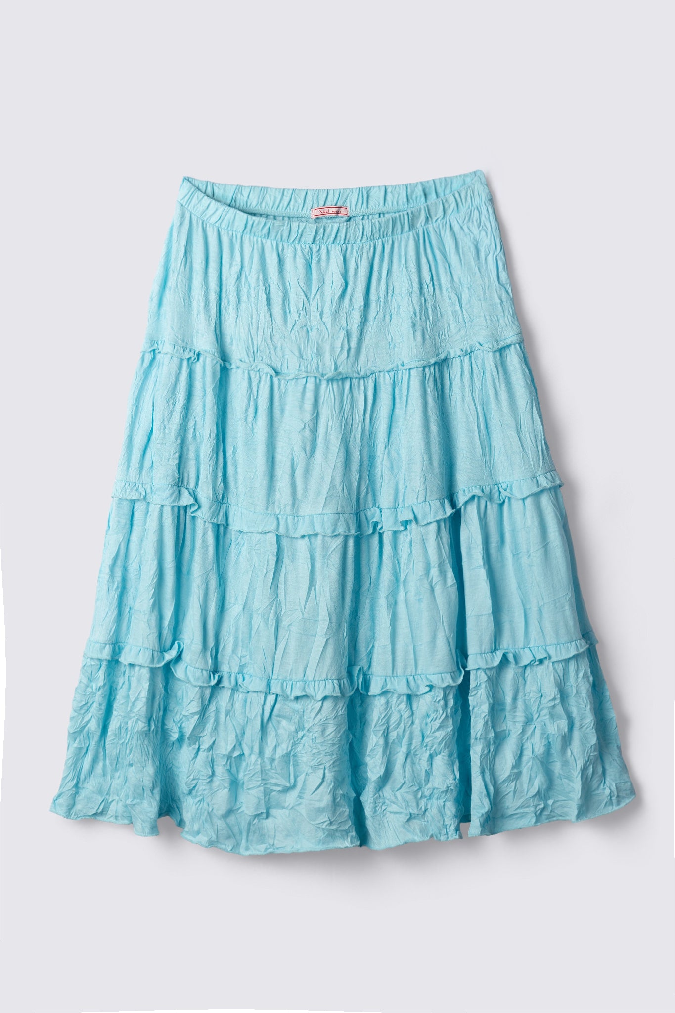 Y2K Flowy Crinkle Midi Skirt