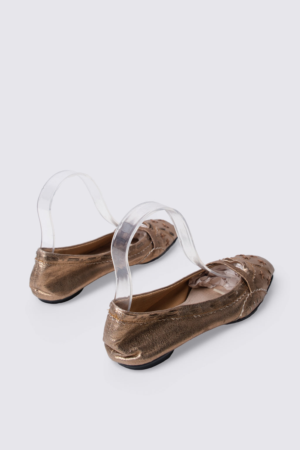 Y2K Euro Metallic Leather Ballet Flats