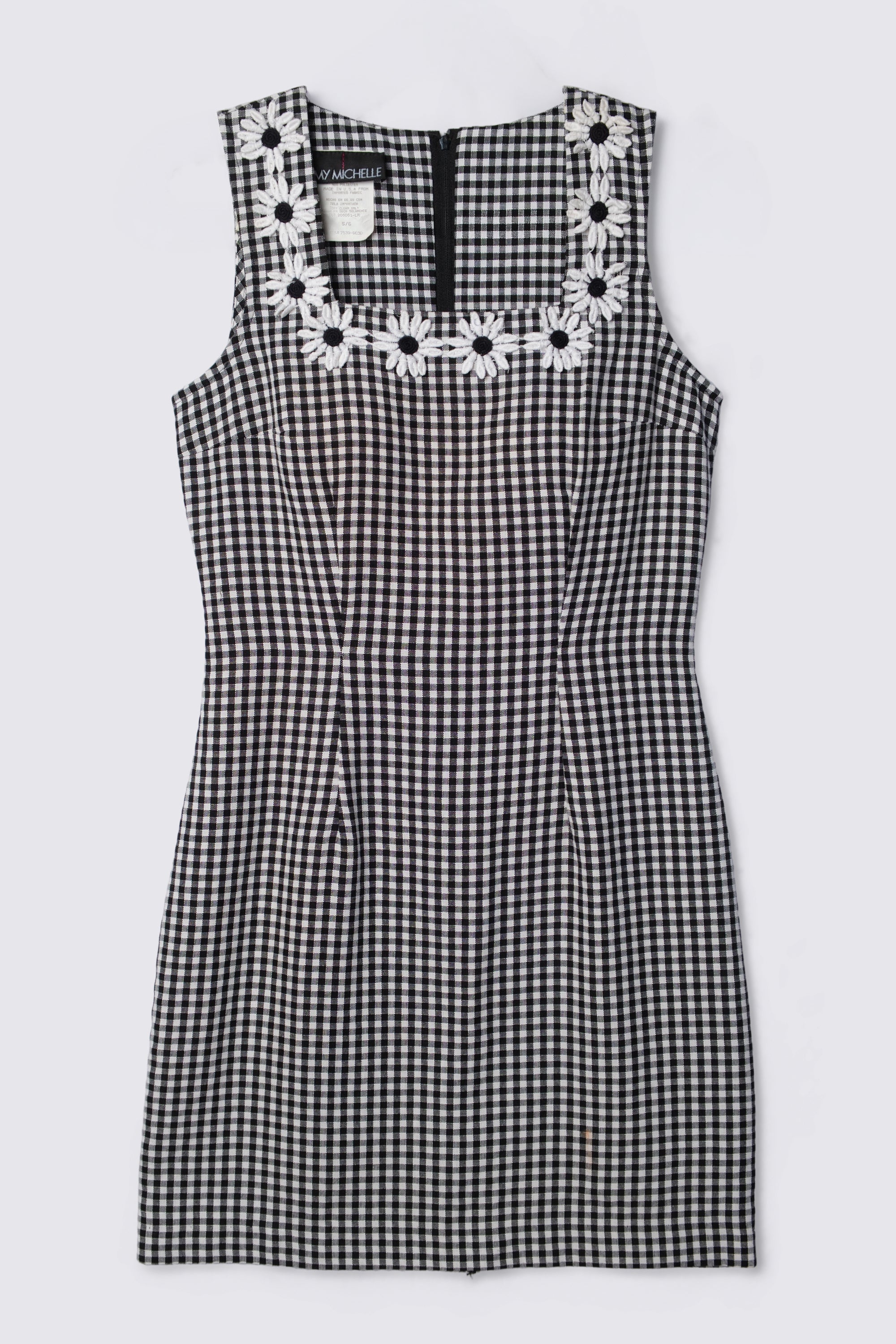 90s My Michelle Daisy Trim Gingham Mini Dress