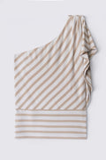 WHBM Striped One Shoulder Jersey Top