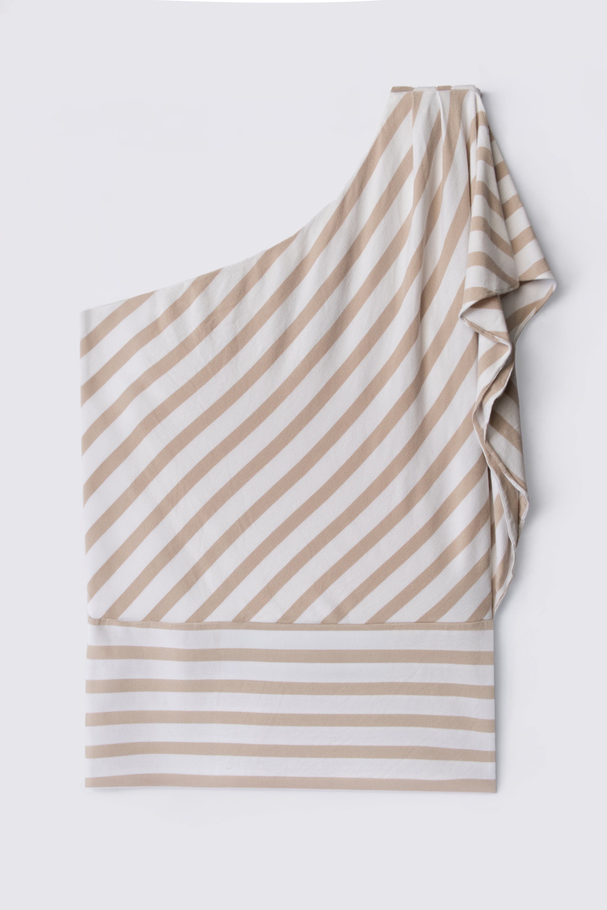 WHBM Striped One Shoulder Jersey Top