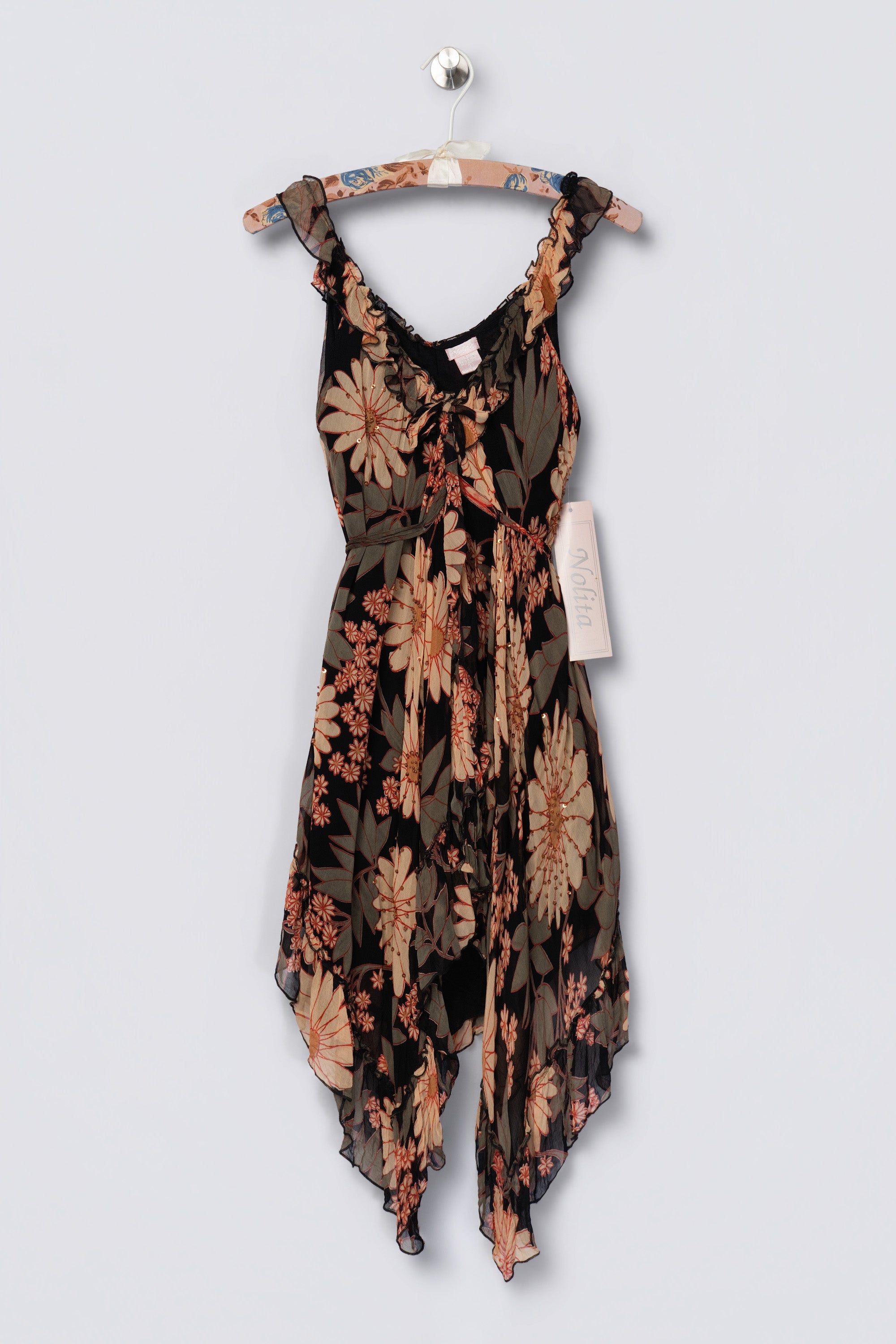 Y2K Deadstock Nolita Beaded Babydoll Mini