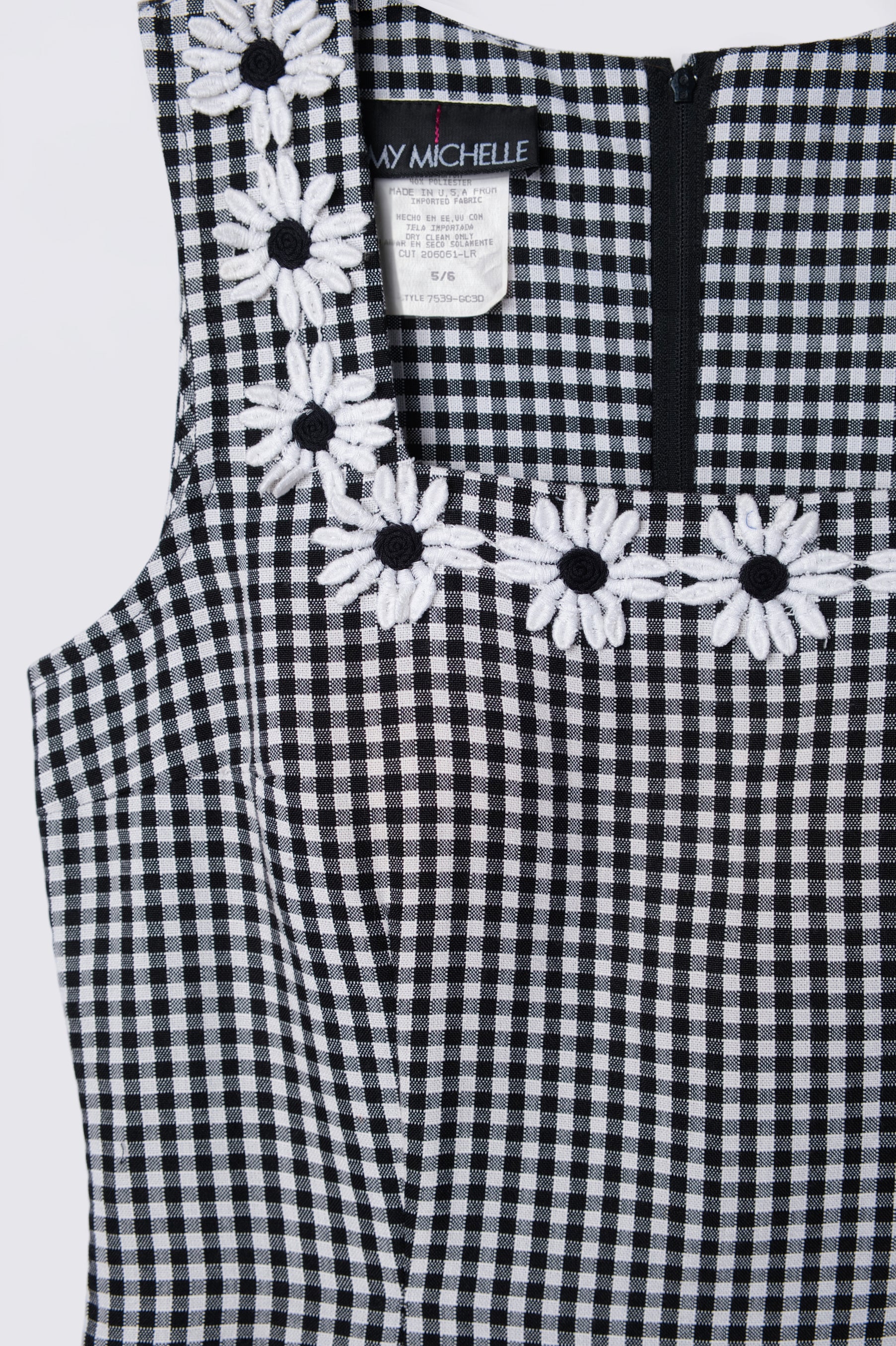 90s My Michelle Daisy Trim Gingham Mini Dress