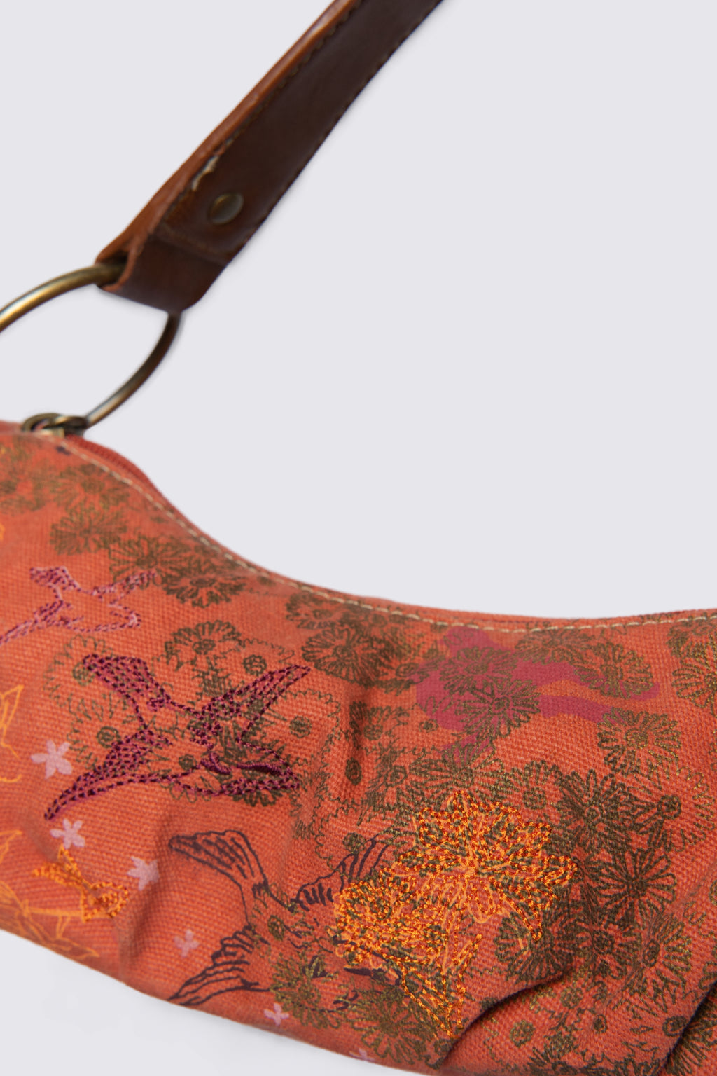 Y2K Embroidered Mini Barrel Bag