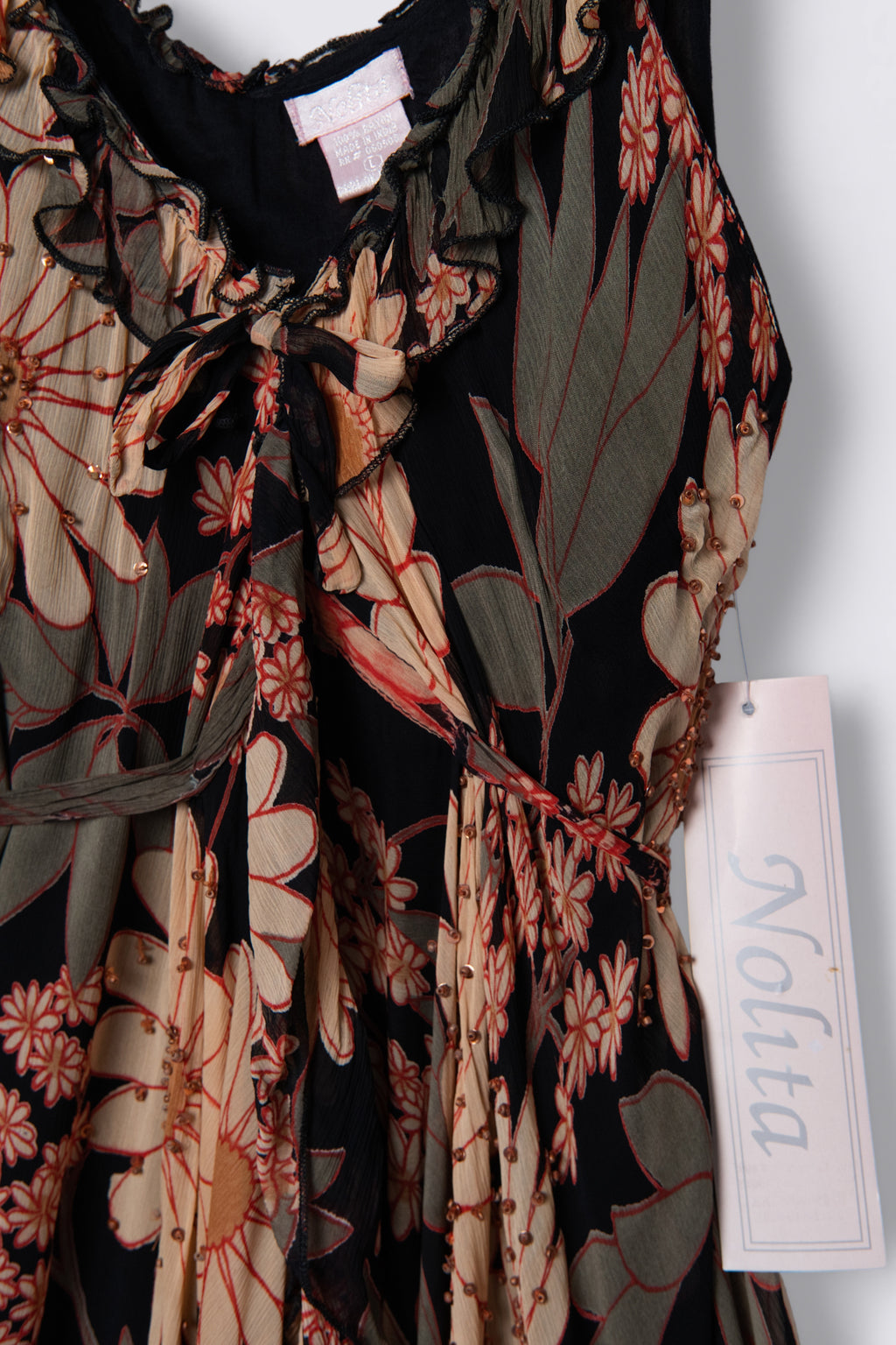 Y2K Deadstock Nolita Beaded Babydoll Mini