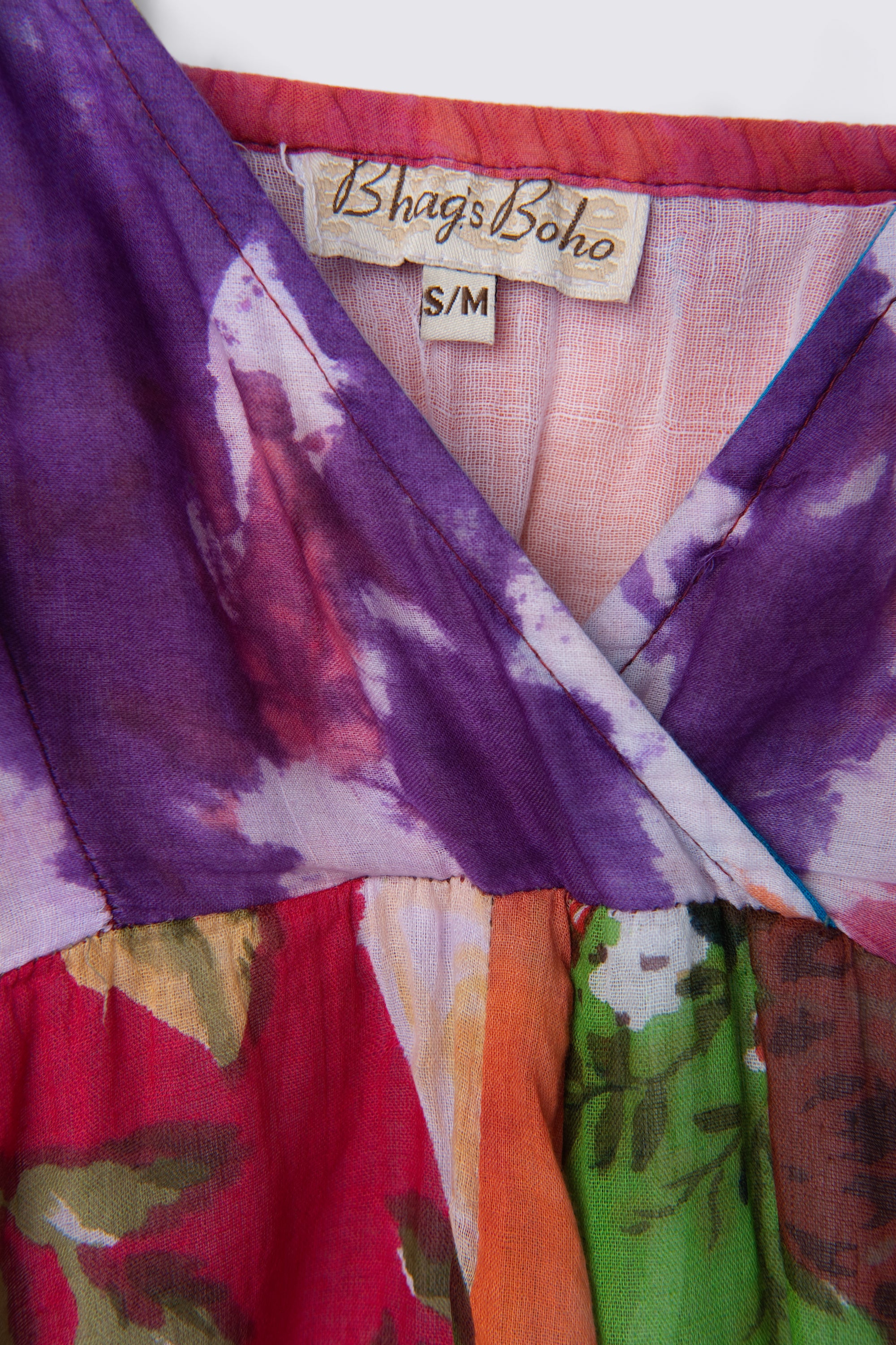 Y2K Bags Boho Patchwork Cotton Babydoll Dress