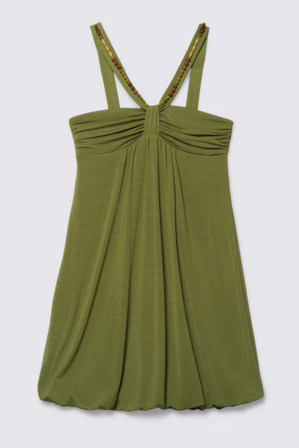 Y2K Beaded Strap Jersey Bubble Dress