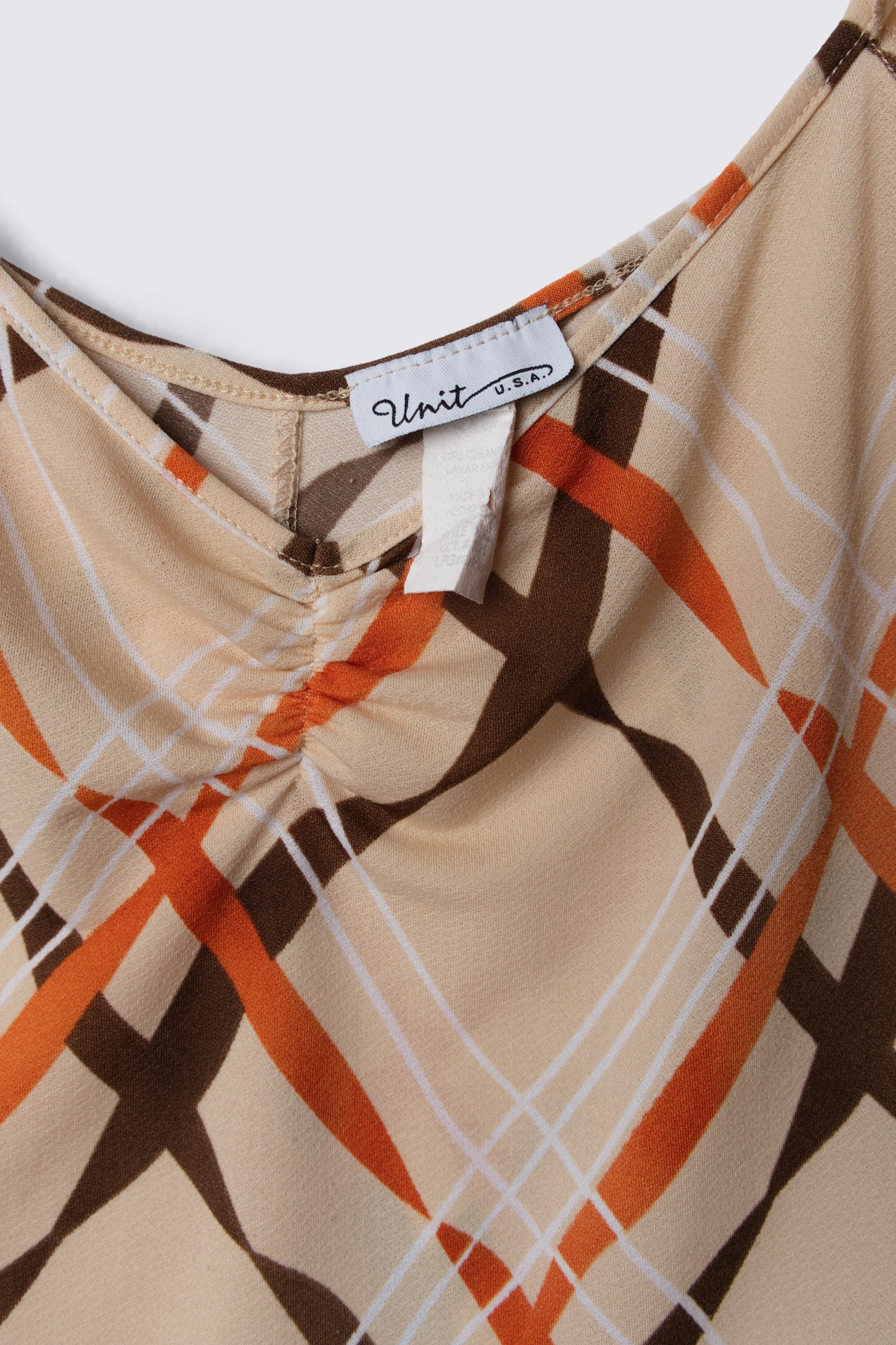 Plaid Print Cascading Shoulder Ruffle Top