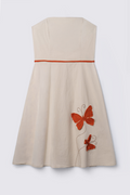 Y2K Butterfly Applique Strapless Cotton Dress