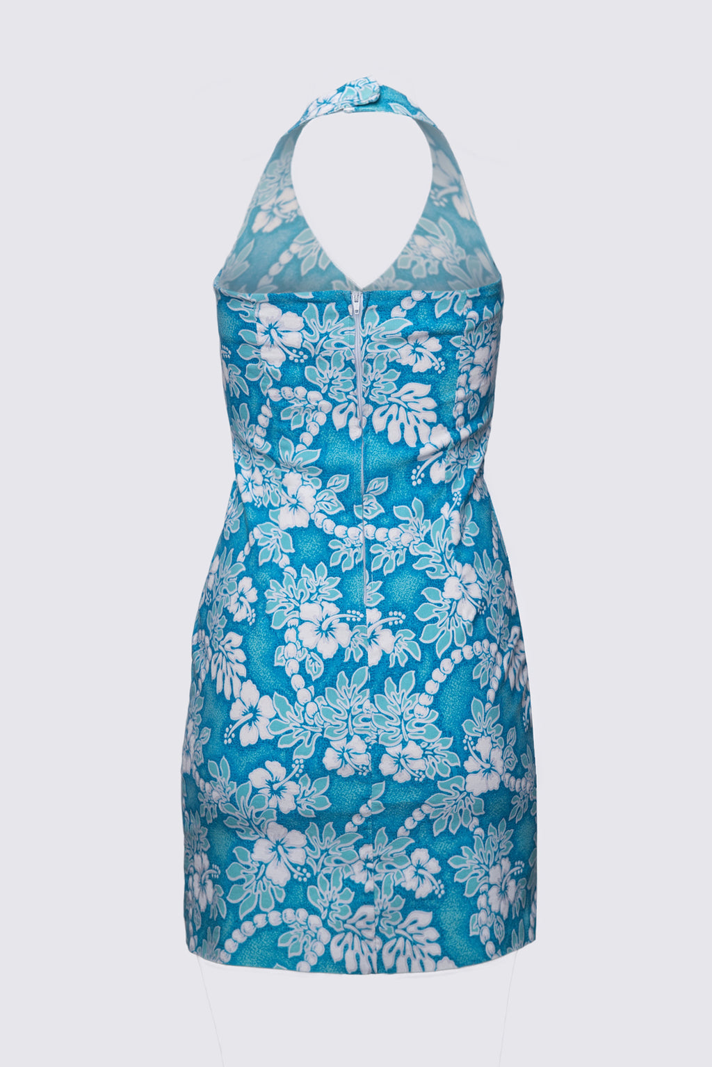 Y2K City Triangles Hibiscus Print Halter Dress – Calico