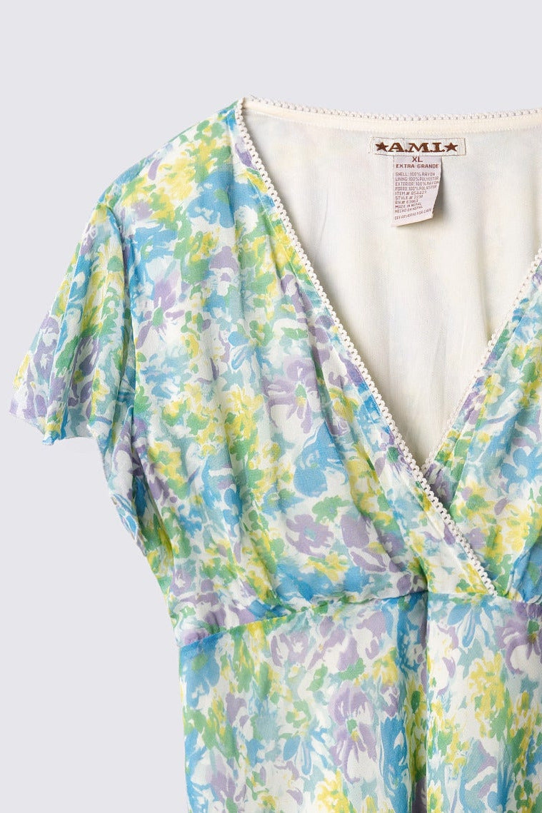 Y2K A.M.I. Floral Print Top