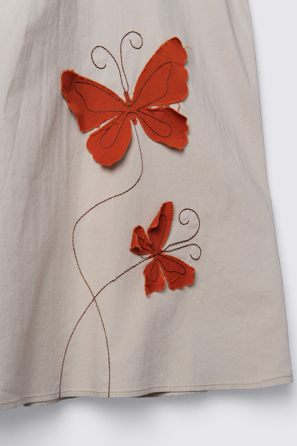 Y2K Butterfly Applique Strapless Cotton Dress